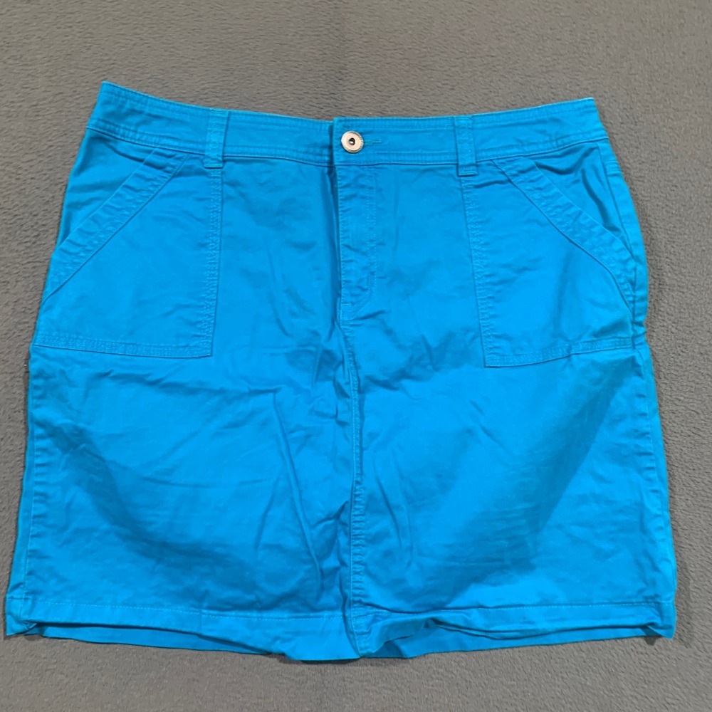 Christopher & Banks Skort Women 12 Blue Stretch Cotton Casual Summer Active